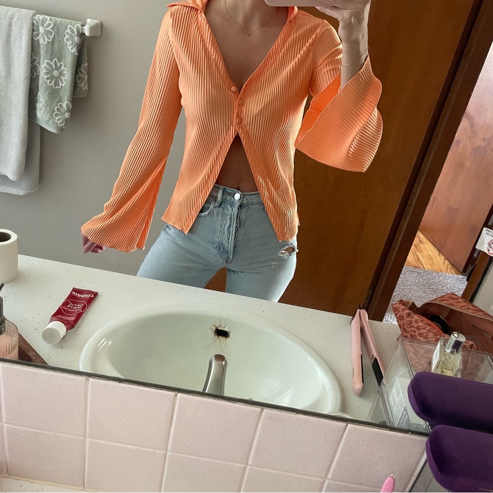 Orange long sleeve top